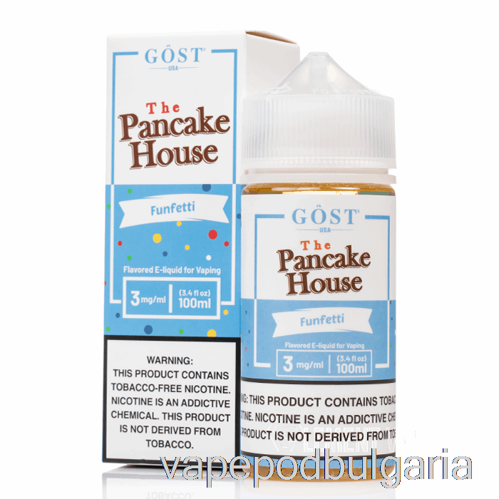 Vape 10000 Дръпки Funfetti - The Pancake House - Gost Vapor - 100ml 6mg